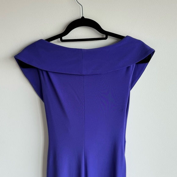 NWT Lauren Ralph Lauren Purple Jersey Off The Shoulder Column Gown Dress Size 0 - Picture 7 of 9